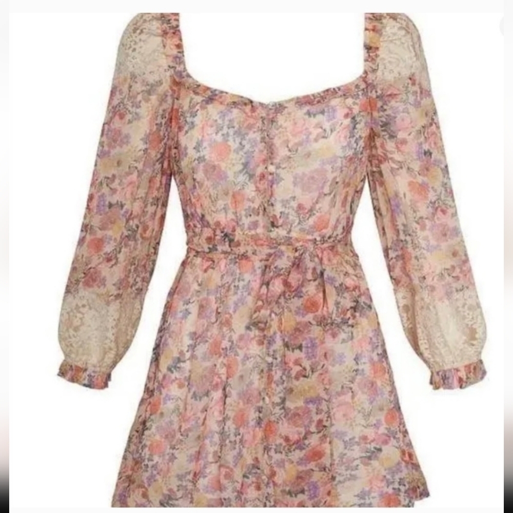 For Love and Lemons Gardenia floral robe dress pink small NWT - Picture 4 of 11